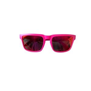 KDEAM Polarized Sunglasses Hot Pink Matte Square Frame Mirrored Lens UV400